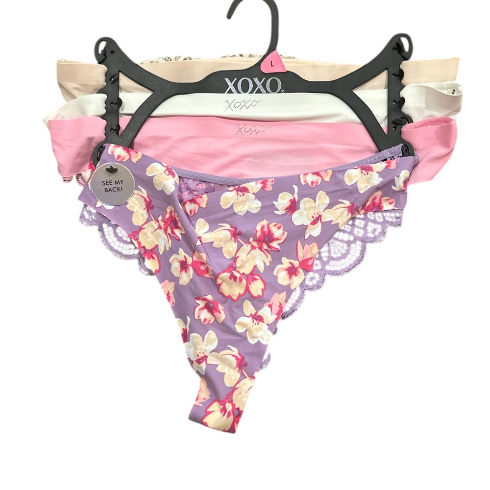 XOXO 4-Pack Panties with  Back Lace Size Large